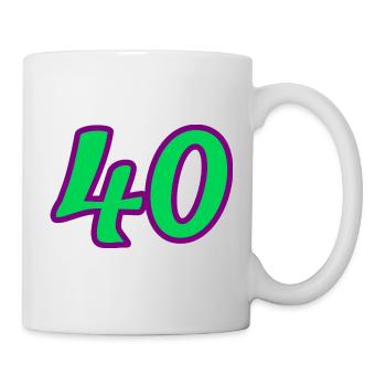 40. 40 YEARS. 40th ANNIVERSARY. 40 YEARS ANNIVERSARY. - Mug - white - Right
