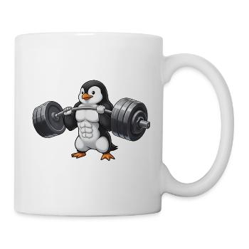 Entraînement Penguin Stark Haltérophile avec haltères - Mug blanc - blanc - Droite