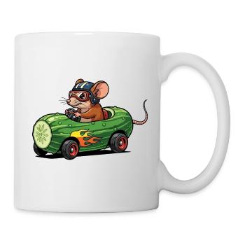 Mouse Racer Soapbox Cucumber Racing Sports - Mug - white - Right