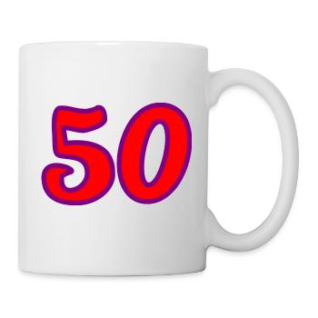50. 50 JAHRE. 50-JÄHRIGES JUBILÄUM. 50-JÄHRIGES JUBILÄUM. - Tasse - Weiß - Rechts