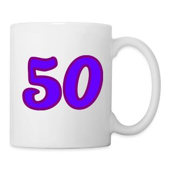 50. 50 JAHRE. 50-JÄHRIGES JUBILÄUM. 50-JÄHRIGES JUBILÄUM. - Tasse - Weiß - Rechts