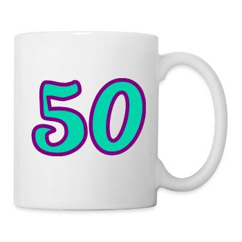 50. 50 JAHRE. 50-JÄHRIGES JUBILÄUM. 50-JÄHRIGES JUBILÄUM. - Tasse - Weiß - Rechts