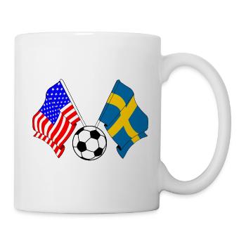 Football Suède vs États-Unis - Mug blanc - blanc - Droite