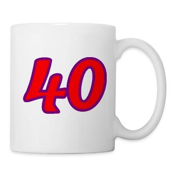 40. 40 YEARS. 40th ANNIVERSARY. 40 YEARS ANNIVERSARY. - Mug - white - Right