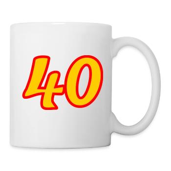 40. 40 ANS. 40e ANNIVERSAIRE. ANNIVERSAIRE 40 ANS. - Mug blanc - blanc - Droite