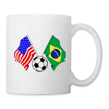 Football Brésil vs États-Unis - Mug blanc - blanc - Droite