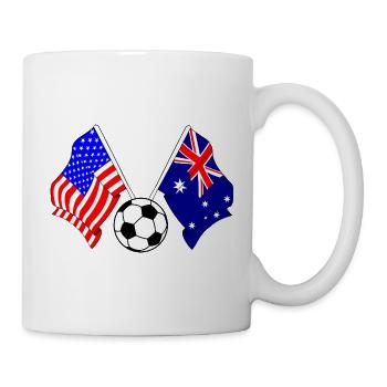 Football Australie vs États-Unis - Mug blanc - blanc - Droite
