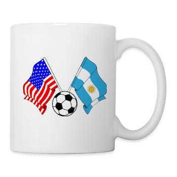 Fußball Argentinien gegen USA - Tasse - Weiß - Rechts