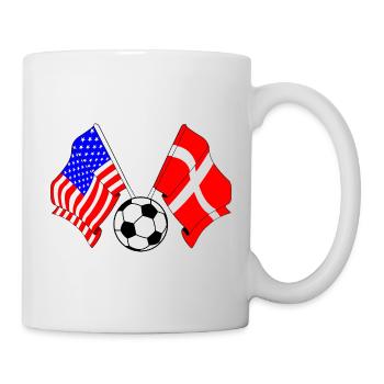 Football Danemark vs États-Unis - Mug blanc - blanc - Droite