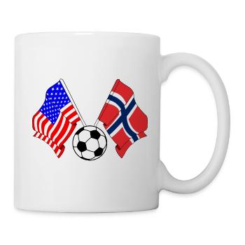 Football Norvège vs États-Unis - Mug blanc - blanc - Droite
