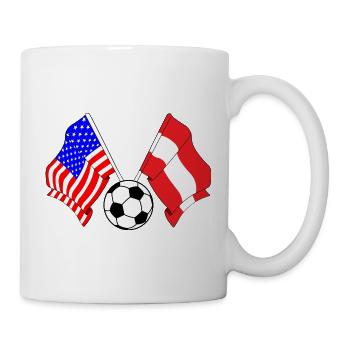 Fußball Austria gegen USA - Tasse - Weiß - Rechts