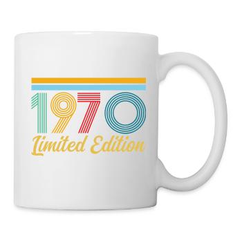 1970er Geburtstag geboren in 1970 Vintage-Retro-Geschenk - Tasse - Weiß - Rechts
