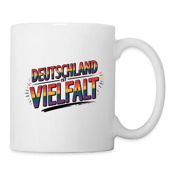Deutschland ist Vielfalt - Cool Pride Logo - Tasse - Weiß - Rechts
