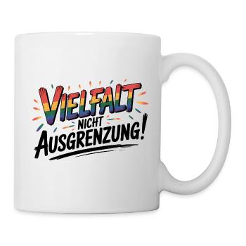 Diversity instead of exclusion - Cool Pride Logo - Mug - white - Right