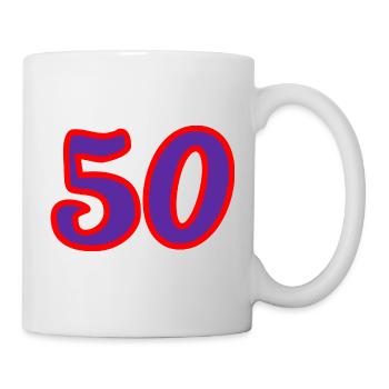 50. 50 JAHRE. 50-JÄHRIGES JUBILÄUM. 50-JÄHRIGES JUBILÄUM. - Tasse - Weiß - Rechts