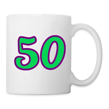 50. 50 ANS. 50e ANNIVERSAIRE. ANNIVERSAIRE 50 ANS. - Mug blanc - blanc - Droite