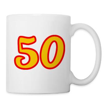 50. 50 YEARS. 50th ANNIVERSARY. 50 YEARS ANNIVERSARY. - Mug - white - Right