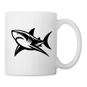 Sourire est difficile avec autant de blagues sur les dents sur le requin - Mug blanc - blanc - Droite