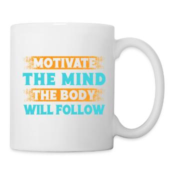Fitness Motivation Bodybuilder Motivate Mind Body - Tasse - Weiß - Rechts