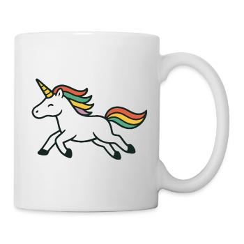 Running Happy Unicorn with Colorful Mane Art - Mug - white - Right