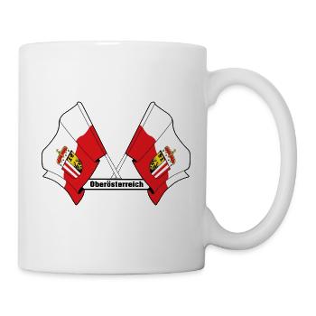 Upper Austria Flags with Name - Mug - white - Right