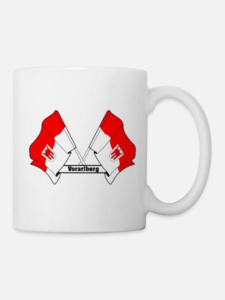 Vorarlberg-Flaggen mit Text - Tasse - Weiß