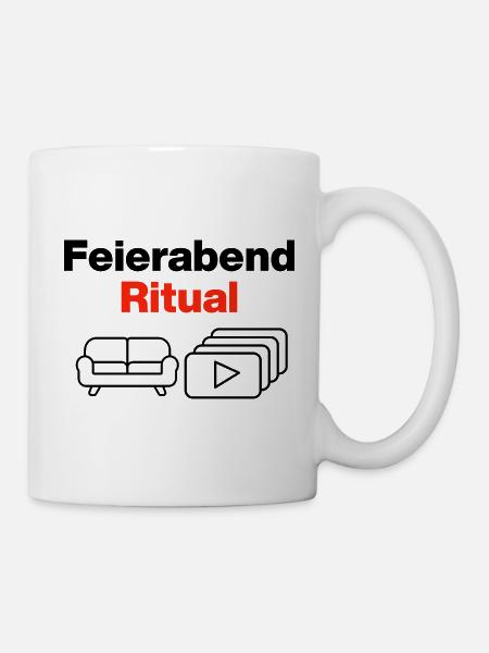 Feierabend Ritual – Sofa & Serien & Chill - Tasse - Weiß