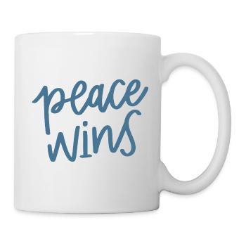 La paix remporte le lettrage à la main - Mug blanc - blanc - Droite