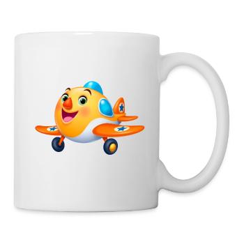 Cute Kids Airplane Cartoon – Airplane - Mug - white - Right