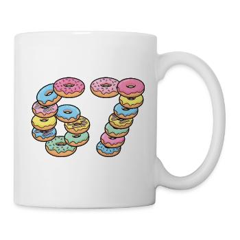 Pastel Donut Stack 67 Muster - Tasse - Weiß - Rechts