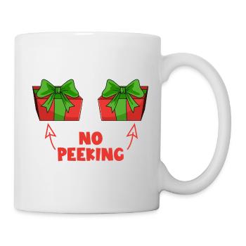 Ne regarde pas! Cadeau de Noël coquin ! Regardez - Mug blanc - blanc - Droite