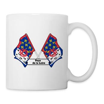 Drapeaux croisés + texte « Pays de la Loire » - Mug blanc - blanc - Droite
