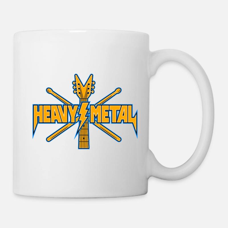 Guitare Heavy Metal Crest - Mug blanc - blanc