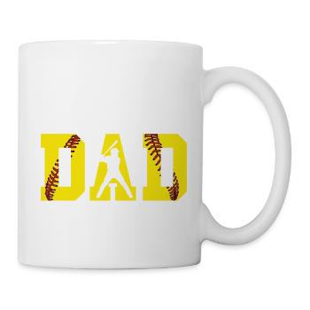 Softball-Vater lauter stolzer unterstützender Spieltags-Ausrüstung - Tasse - Weiß - Rechts