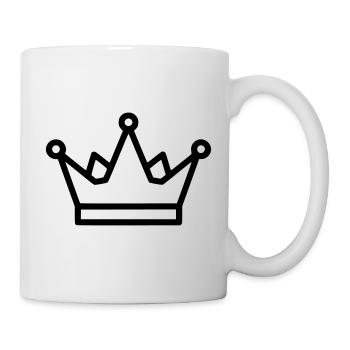 Vecteur de contour de couronne minimaliste - Mug blanc - blanc - Droite