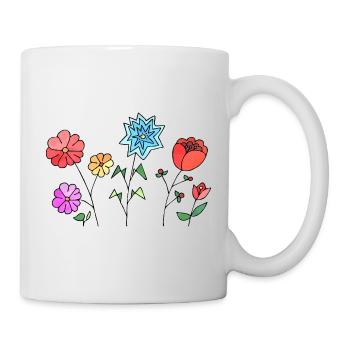 Blumen - Tasse - Weiß - Rechts