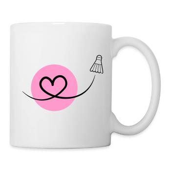Badminton Love – Federball Herz - Tasse - Weiß - Rechts