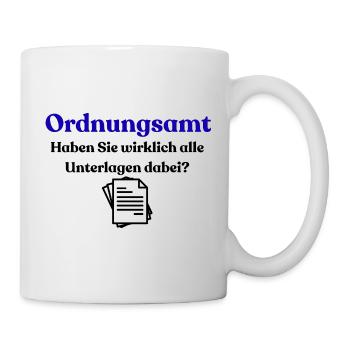 Ordnungssamt Blau Typo - Mug - white - Right