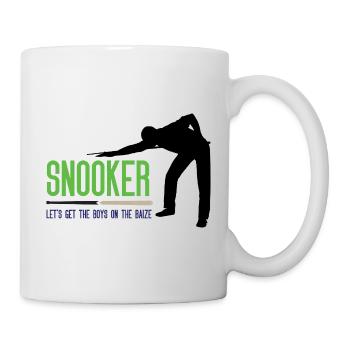 Snooker – Lasst uns die Jungs auf die Bühne bringen - Tasse - Weiß - Rechts