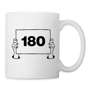 180 Bouclier de Fléchettes, Accro aux Fléchettes, Cent Quatre-vingts - Mug blanc - blanc - Droite