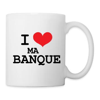 Ich liebe meine Bank - Tasse - Weiß - Rechts