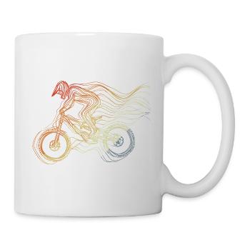 Mountain biker retro style - Mug - white - Right