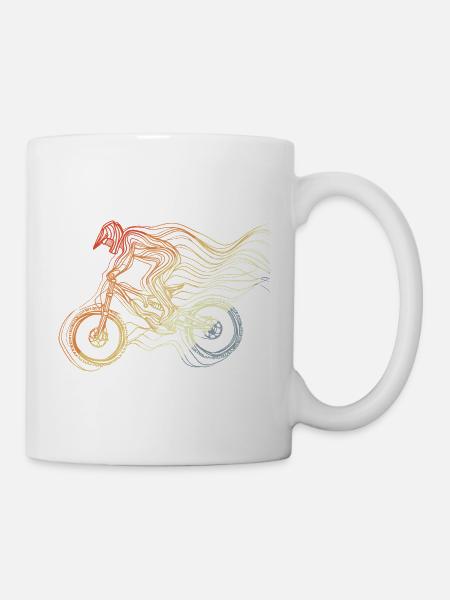 Mountainbiker Retro Stil - Tasse - Weiß