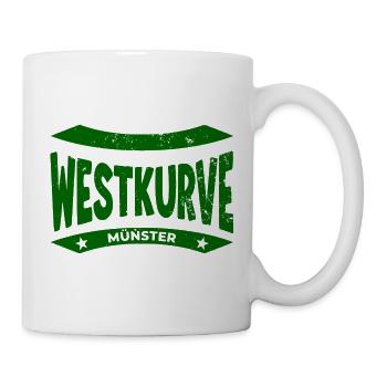 Münster Westkurve Stadion Hoodie, Mütze, Tasche - Tasse - Weiß - Rechts