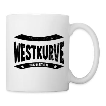 Münster Westkurve Stadion Hoodie, T-Shirt, Tasse - Tasse - Weiß - Rechts