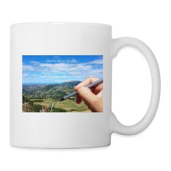 Himmlisches Schöpfungszitat Landschaft - Tasse - Weiß - Rechts
