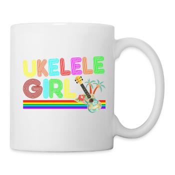 Hawaiian Ukulele Uke Retro 70s - Tasse - Weiß - Rechts