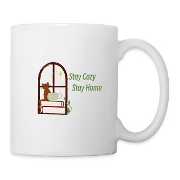 Reste au chaud, reste à la maison - Mug blanc - blanc - Droite