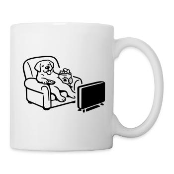 Dog Dog Chill Mode Chips Food TV TV - Mug - white - Right