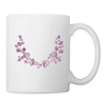 Delicate eucalyptus branches in dusky pink illustration - Mug - white - Right